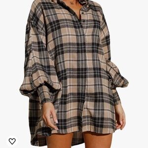 Plaid Flannel Shirts for Women - Oversized Long Sleeve Button Down Shirt Blouse